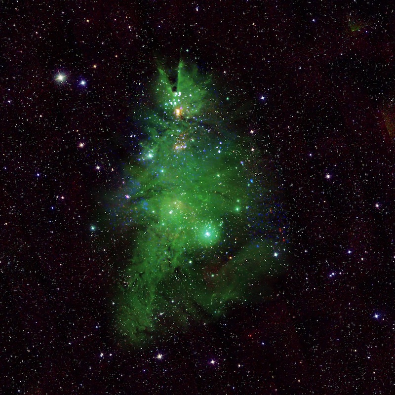 天文迷的聖誕節！NASA分享「宇宙耶誕樹」，星團影像超美